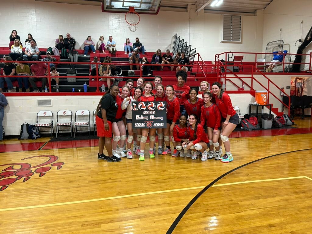 The Chatham Central team celebrated their captain’s career milestone with signs and smiles.